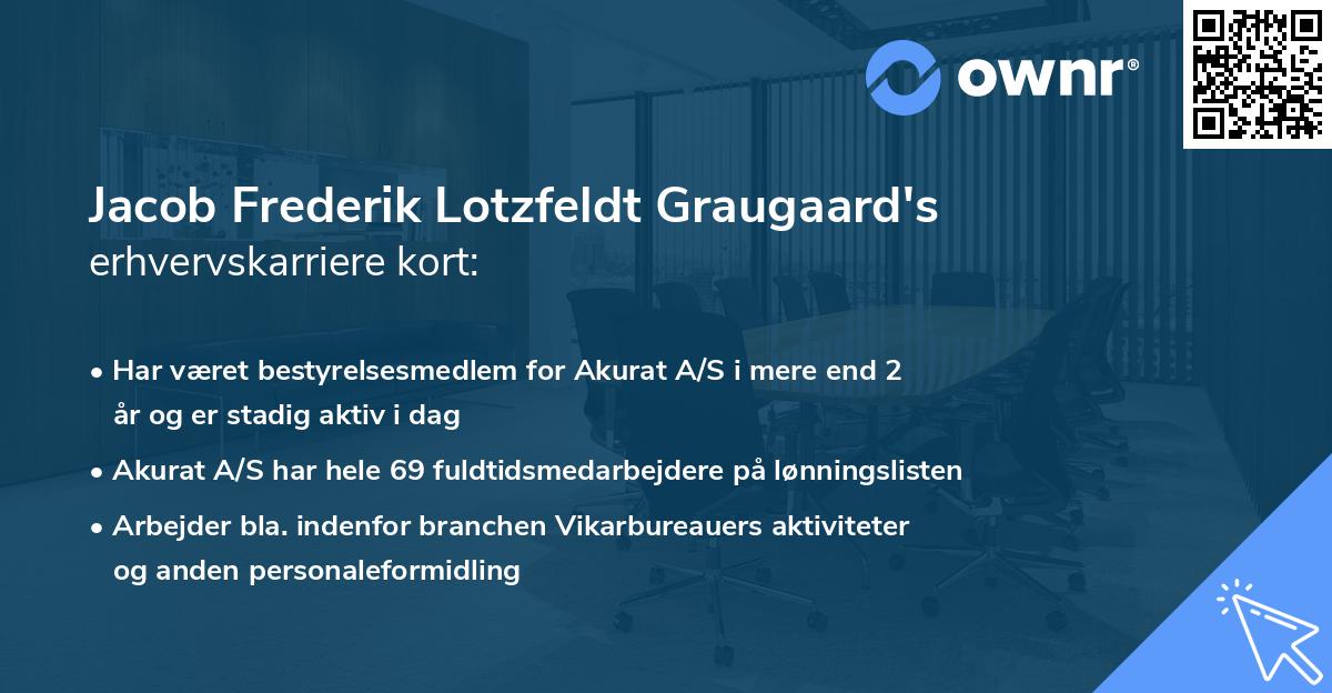 Jacob Frederik Lotzfeldt Graugaard's erhvervskarriere kort