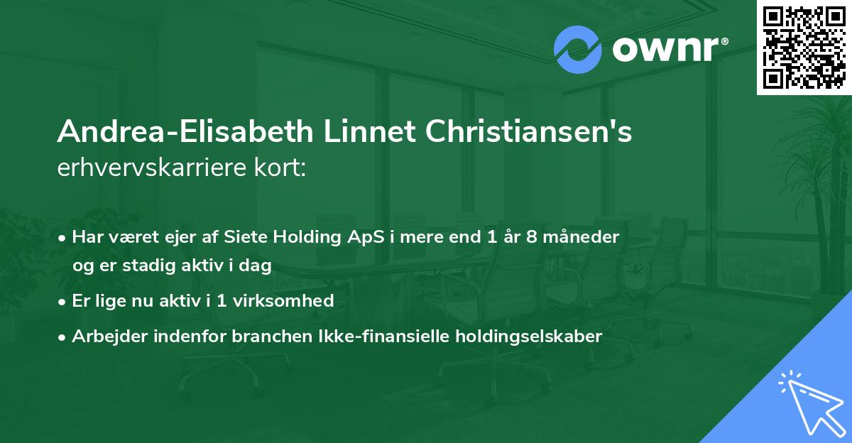 Andrea-Elisabeth Linnet Christiansen's erhvervskarriere kort