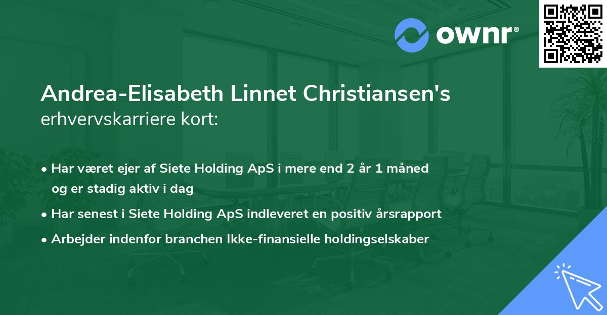 Andrea-Elisabeth Linnet Christiansen's erhvervskarriere kort