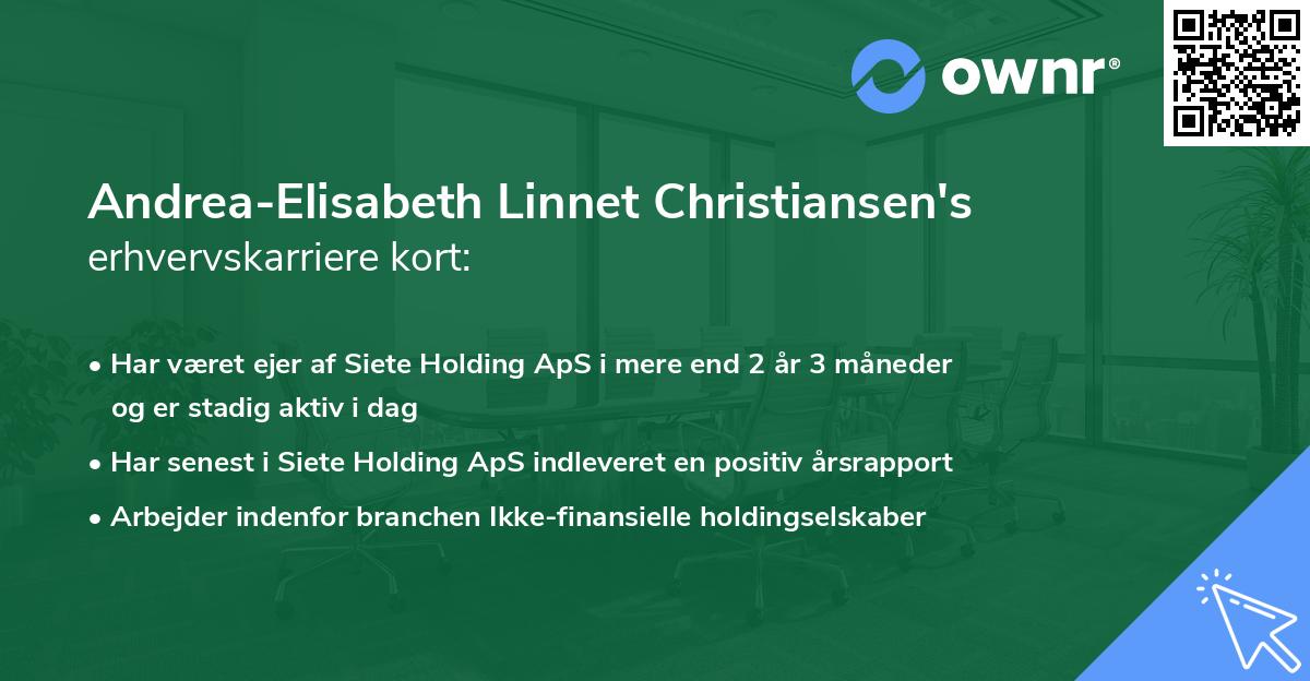 Andrea-Elisabeth Linnet Christiansen's erhvervskarriere kort