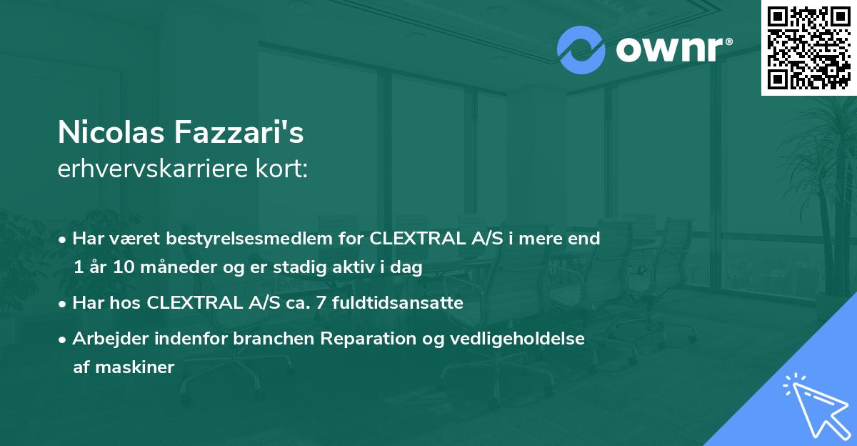 Nicolas Fazzari's erhvervskarriere kort