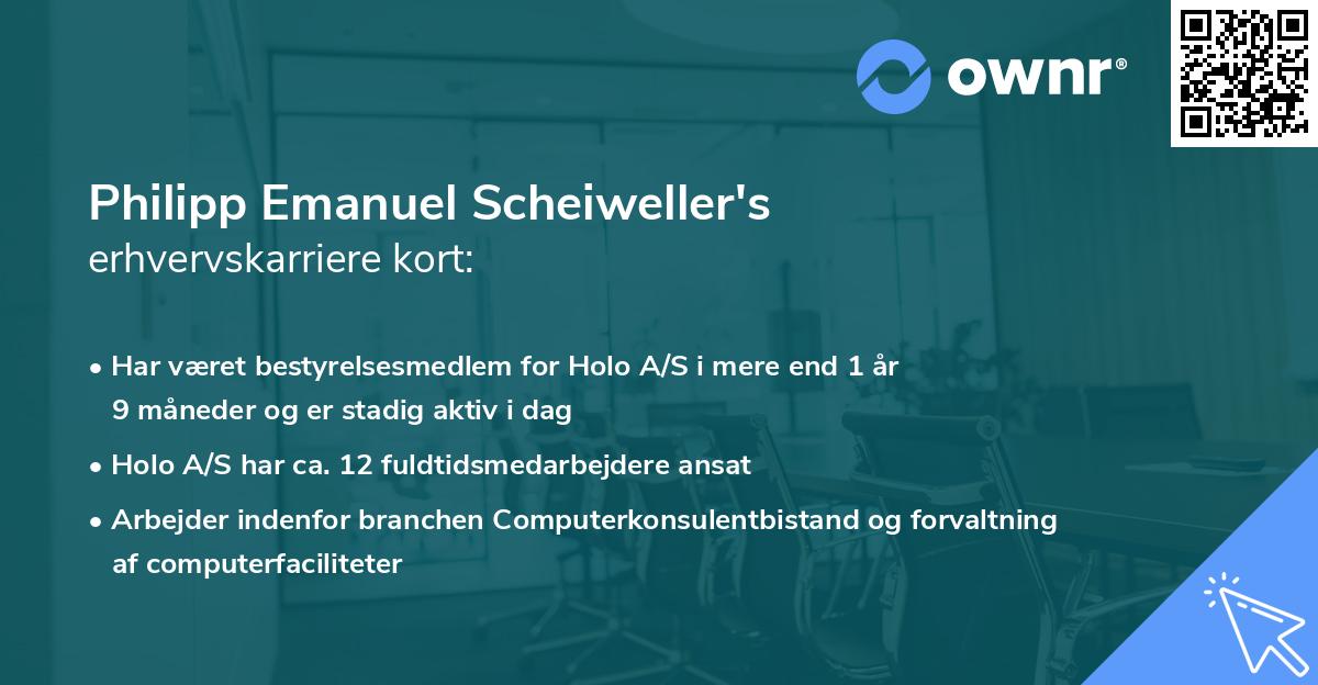 Philipp Emanuel Scheiweller's erhvervskarriere kort