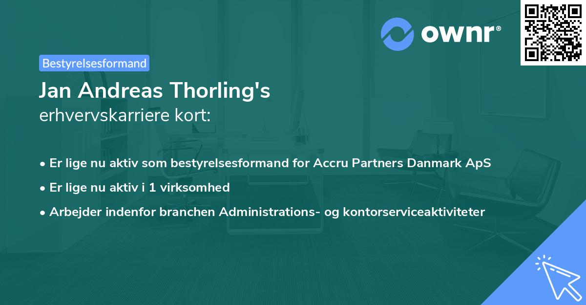 Jan Andreas Thorling's erhvervskarriere kort