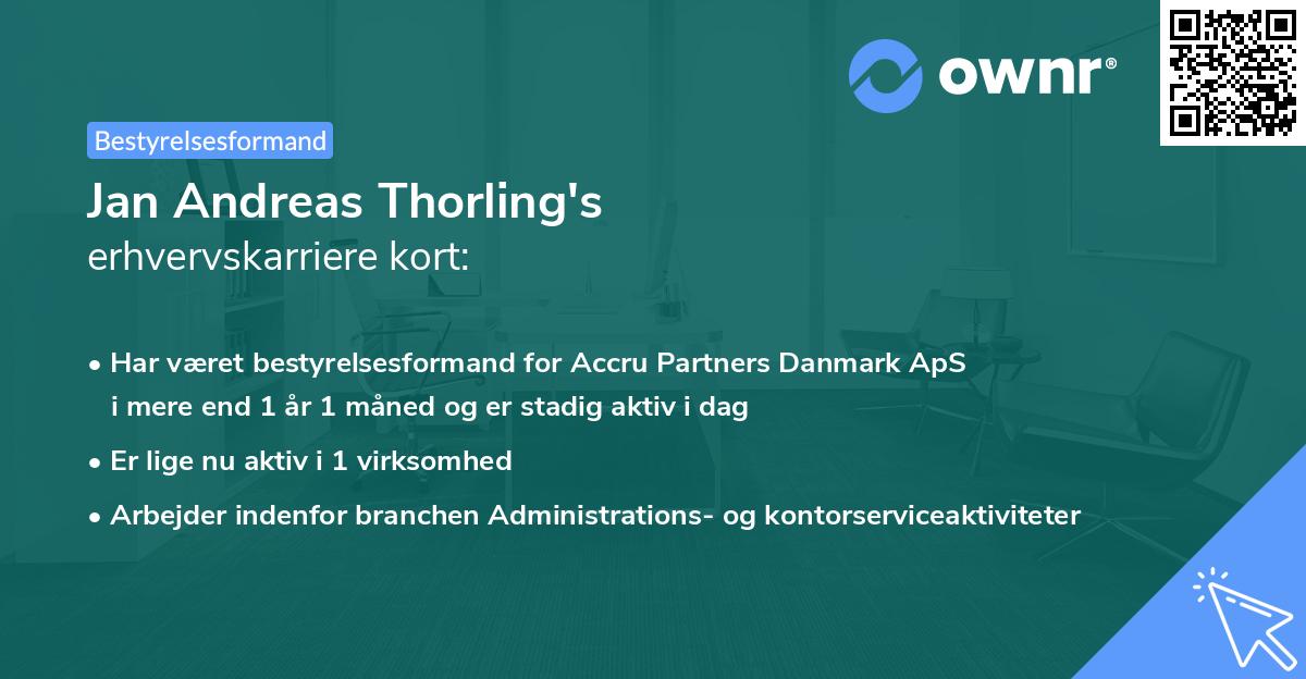 Jan Andreas Thorling's erhvervskarriere kort