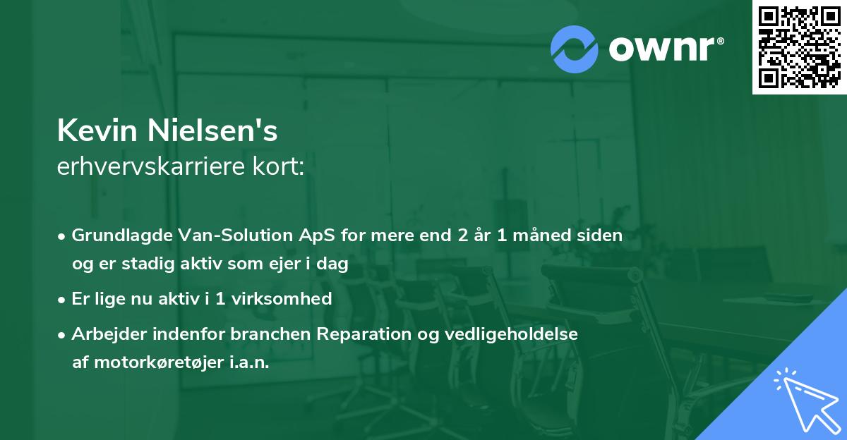 Kevin Nielsen's erhvervskarriere kort