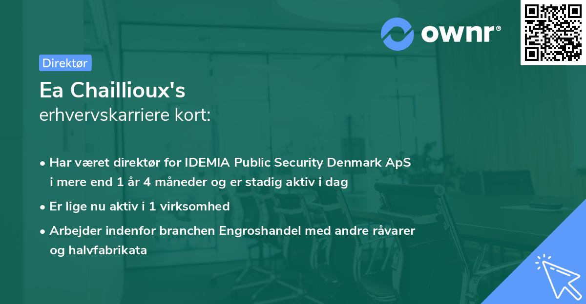 Ea Chaillioux's erhvervskarriere kort