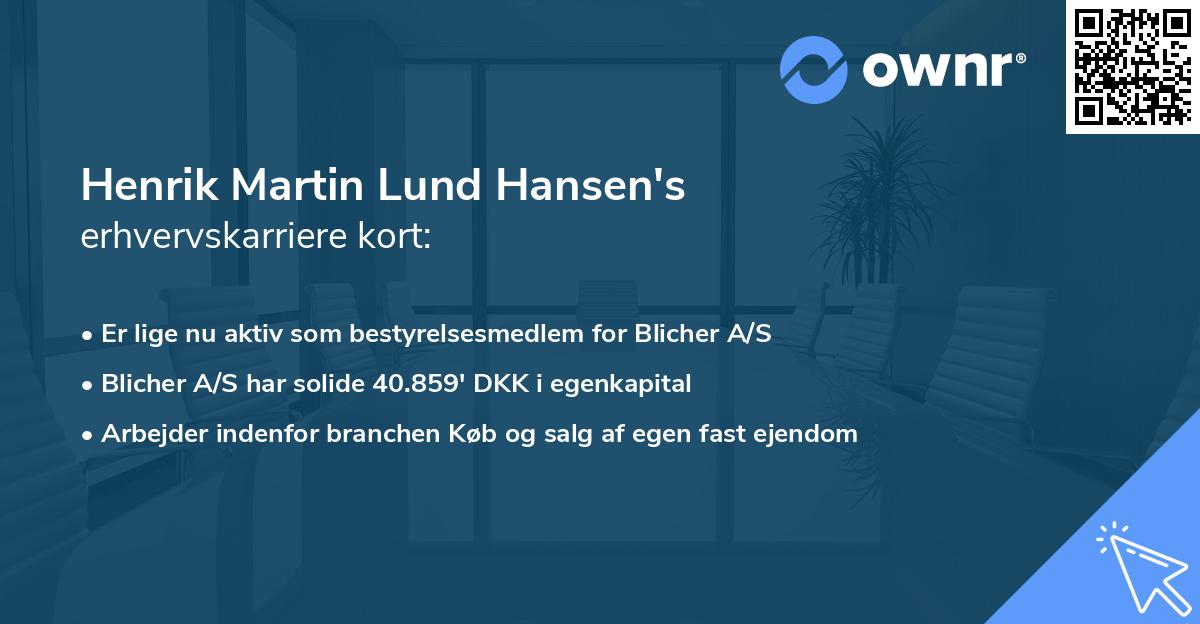 Henrik Martin Lund Hansen's erhvervskarriere kort