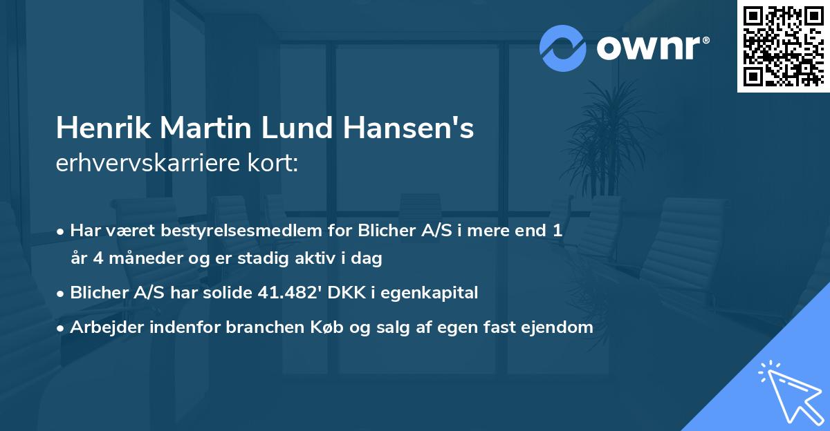 Henrik Martin Lund Hansen's erhvervskarriere kort