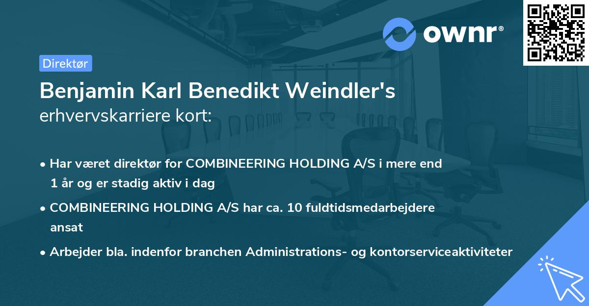Benjamin Karl Benedikt Weindler's erhvervskarriere kort