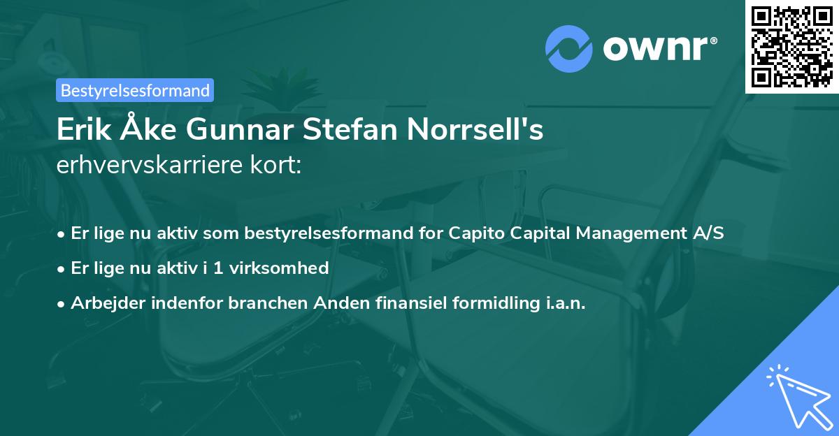 Erik Åke Gunnar Stefan Norrsell's erhvervskarriere kort