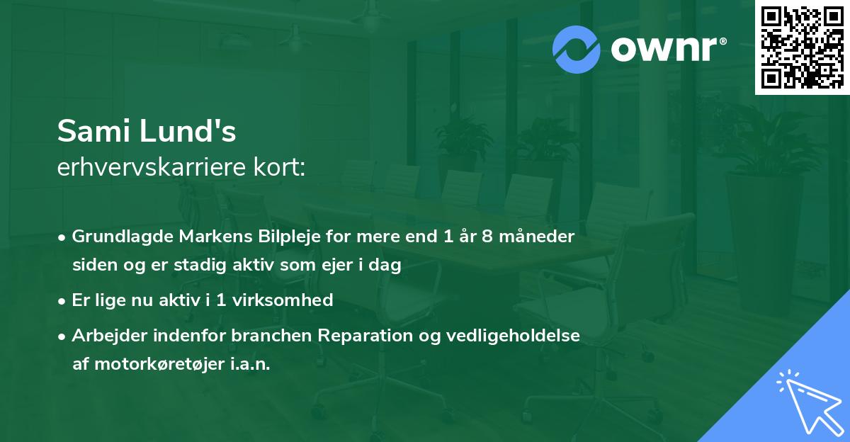 Sami Lund's erhvervskarriere kort
