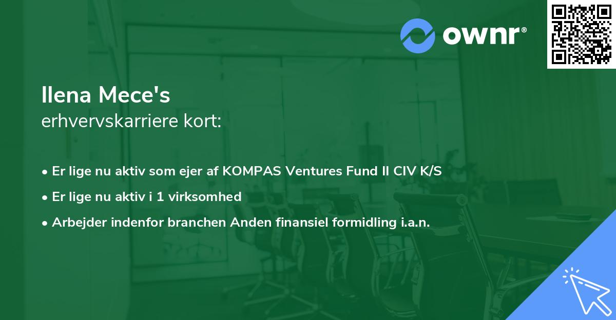 Ilena Mece's erhvervskarriere kort