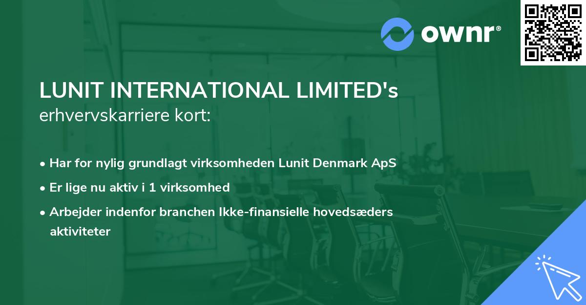 LUNIT INTERNATIONAL LIMITED's erhvervskarriere kort