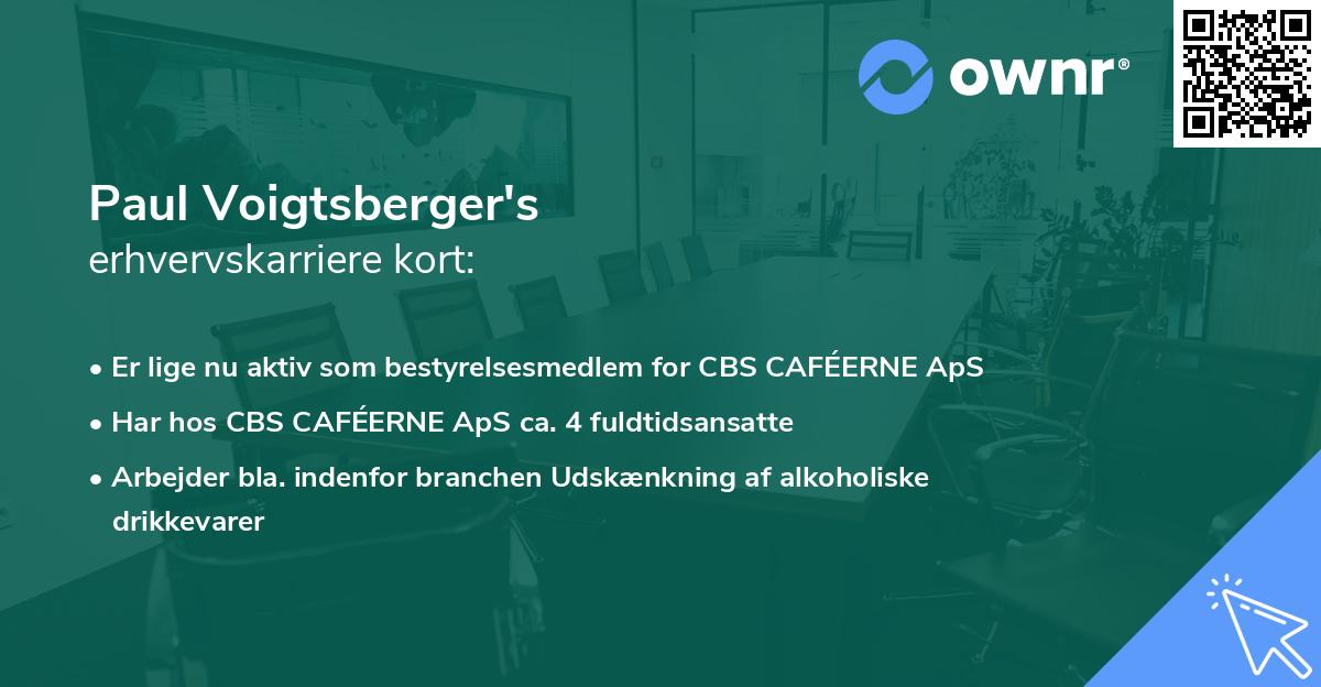 Paul Voigtsberger's erhvervskarriere kort