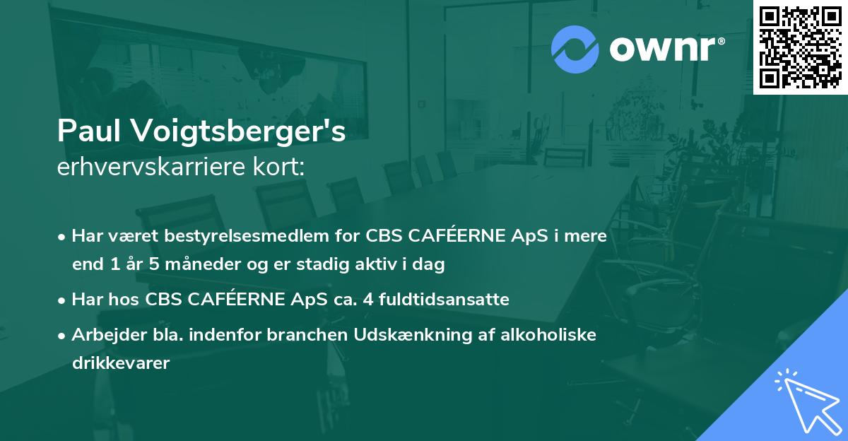 Paul Voigtsberger's erhvervskarriere kort