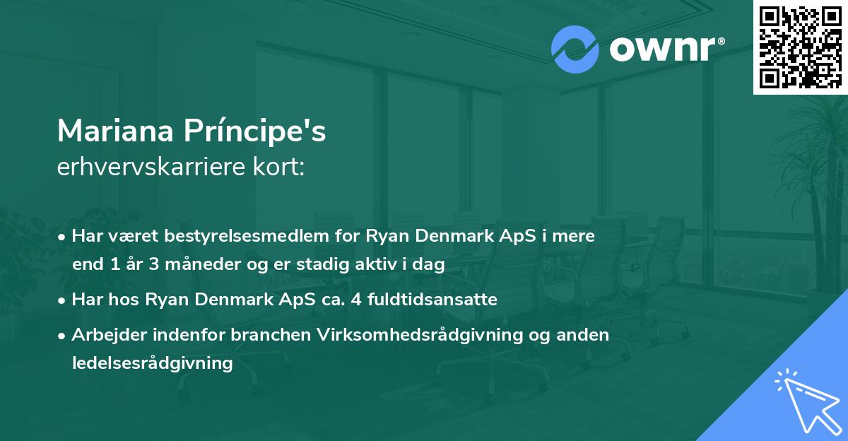 Mariana Príncipe's erhvervskarriere kort