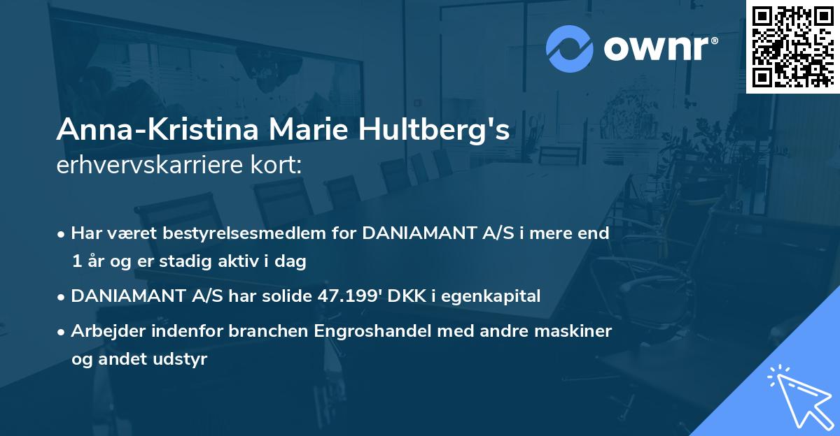 Anna-Kristina Marie Hultberg's erhvervskarriere kort