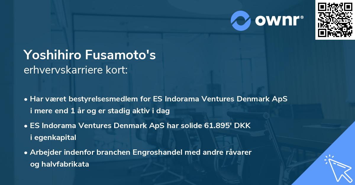 Yoshihiro Fusamoto's erhvervskarriere kort