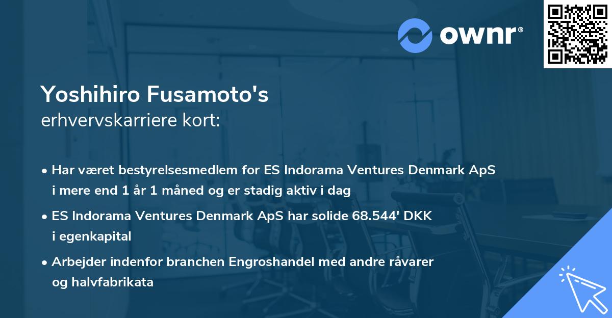 Yoshihiro Fusamoto's erhvervskarriere kort
