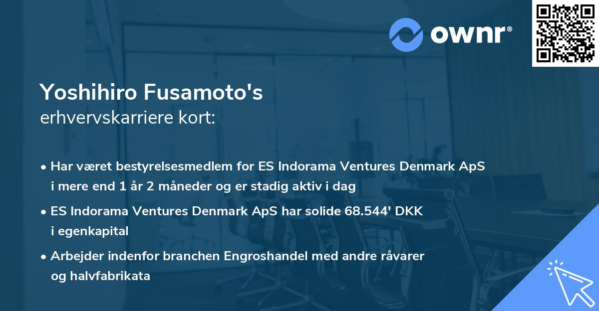 Yoshihiro Fusamoto's erhvervskarriere kort