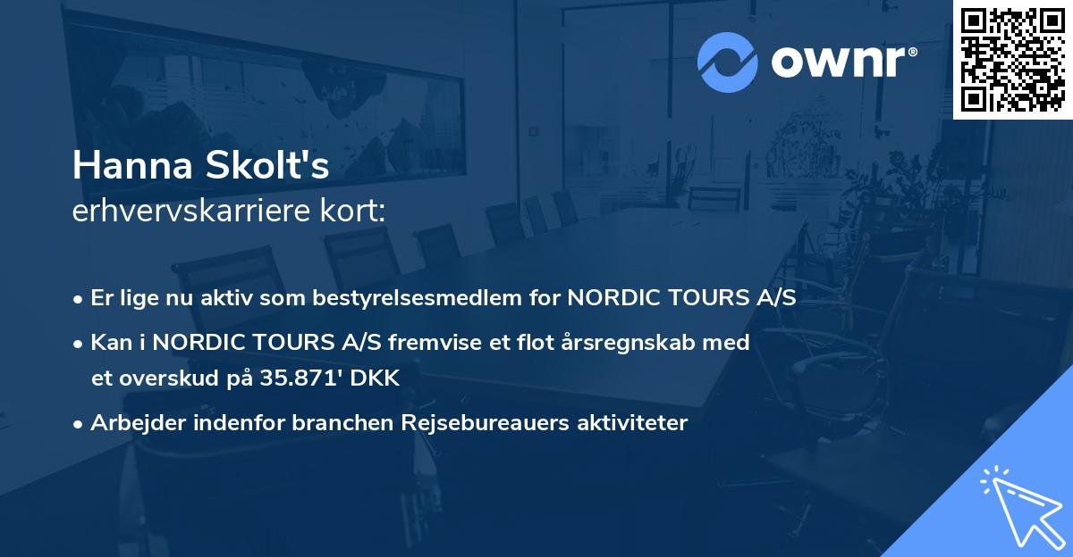 Hanna Skolt's erhvervskarriere kort