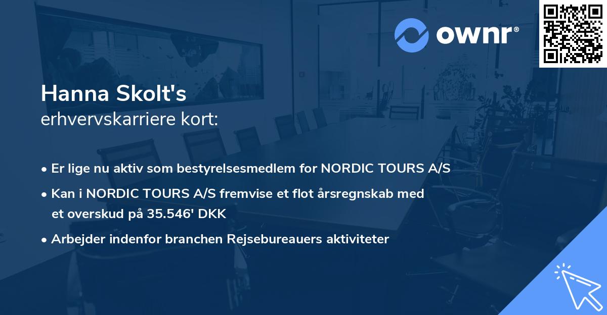 Hanna Skolt's erhvervskarriere kort