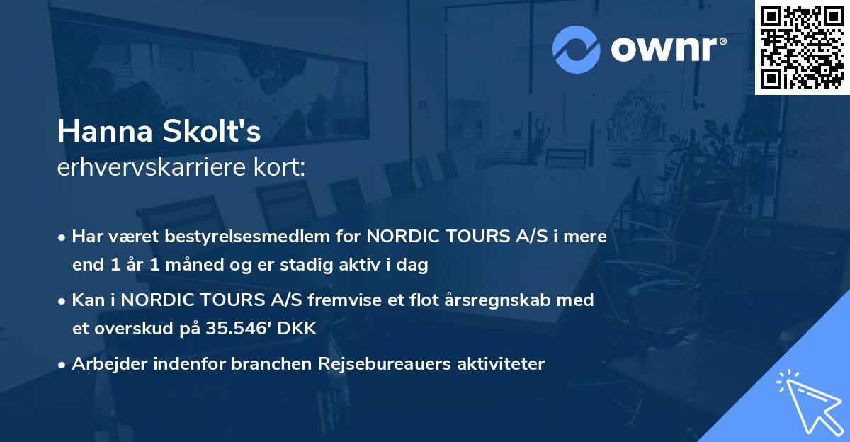 Hanna Skolt's erhvervskarriere kort