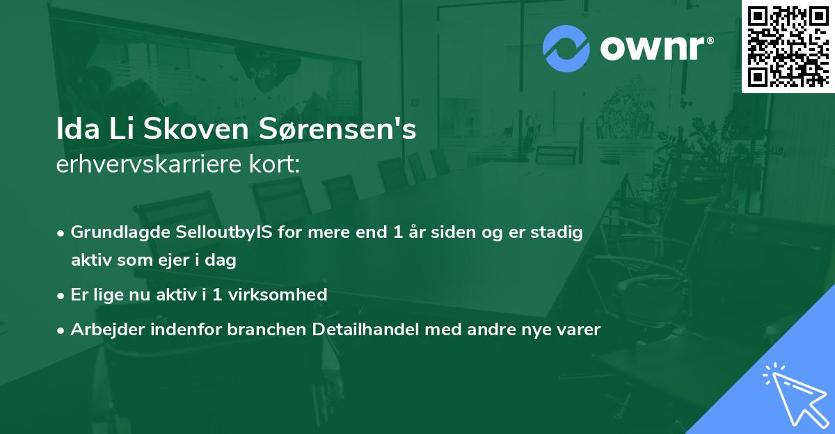 Ida Li Skoven Sørensen's erhvervskarriere kort