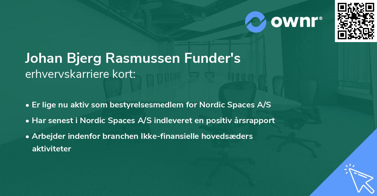 Johan Bjerg Rasmussen Funder's erhvervskarriere kort