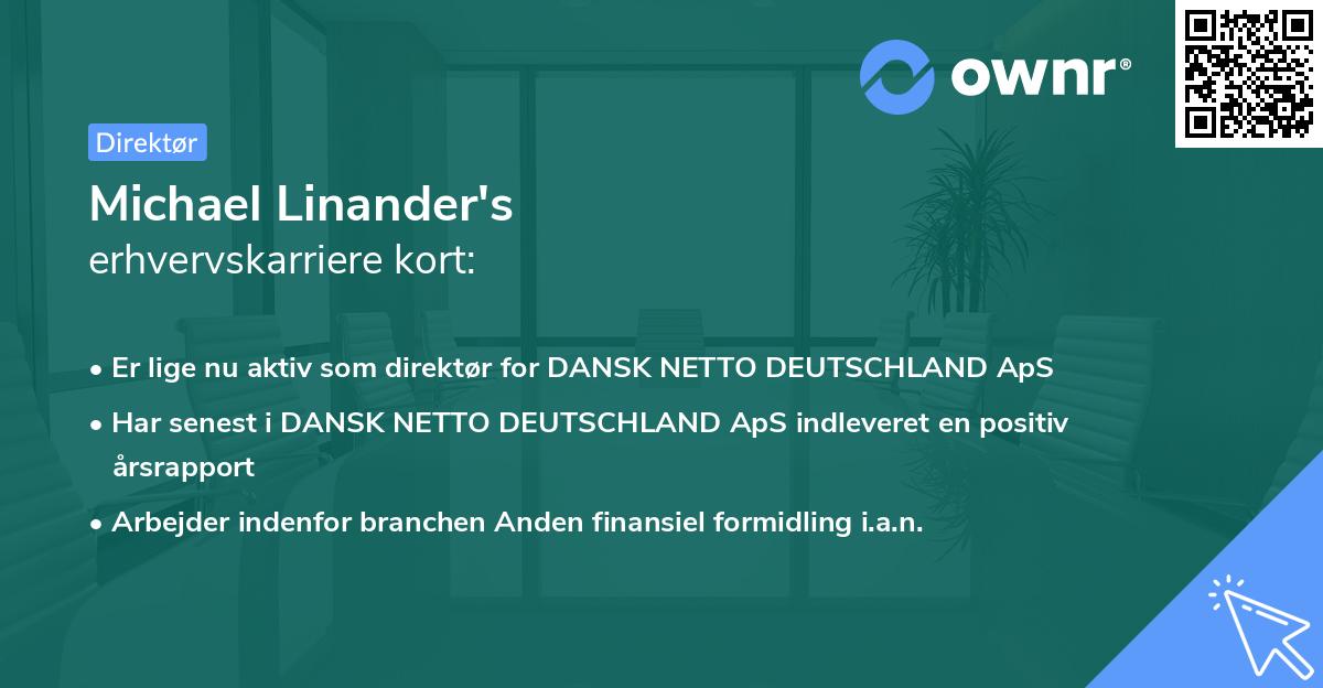 Michael Linander's erhvervskarriere kort