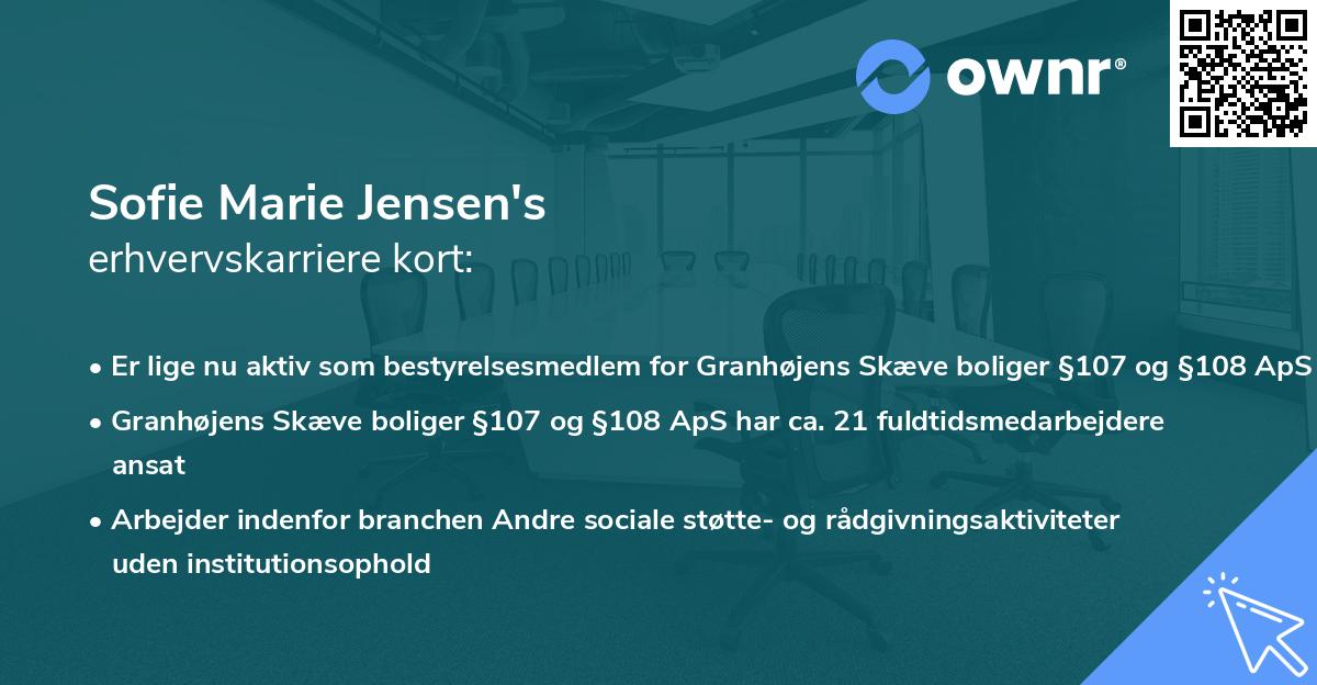 Sofie Marie Jensen's erhvervskarriere kort