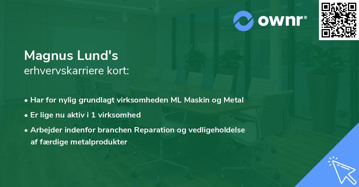 Magnus Lund's erhvervskarriere kort