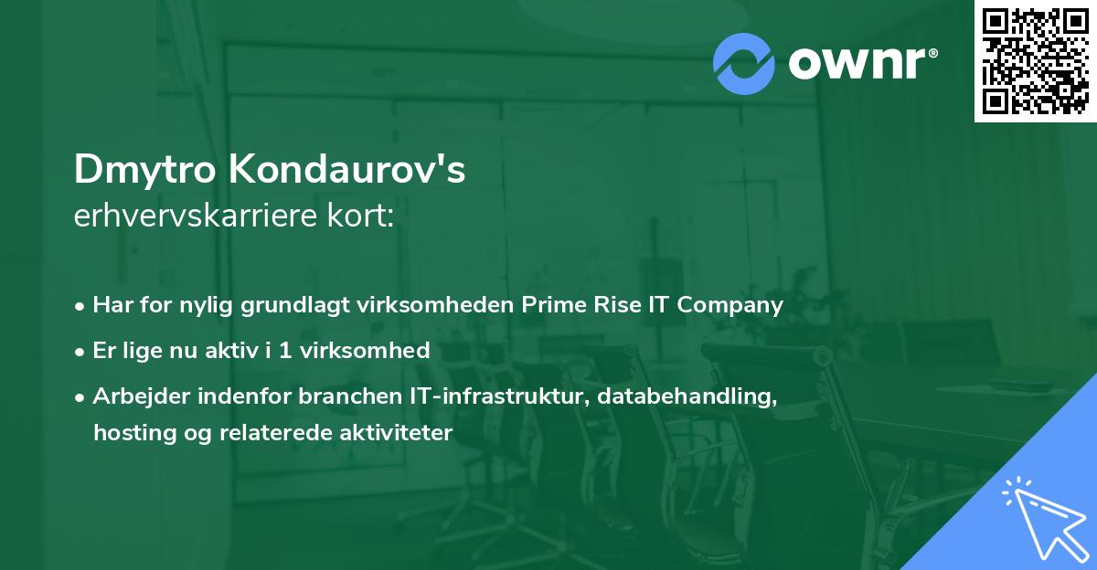 Dmytro Kondaurov's erhvervskarriere kort