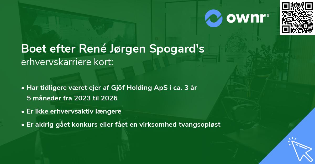 Boet efter René Jørgen Spogard's erhvervskarriere kort
