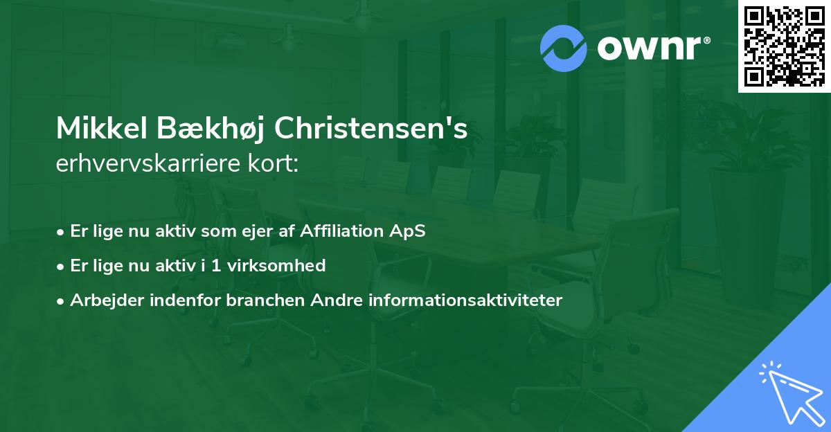 Mikkel Bækhøj Christensen's erhvervskarriere kort