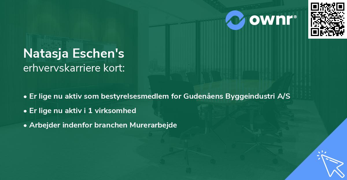 Natasja Eschen's erhvervskarriere kort