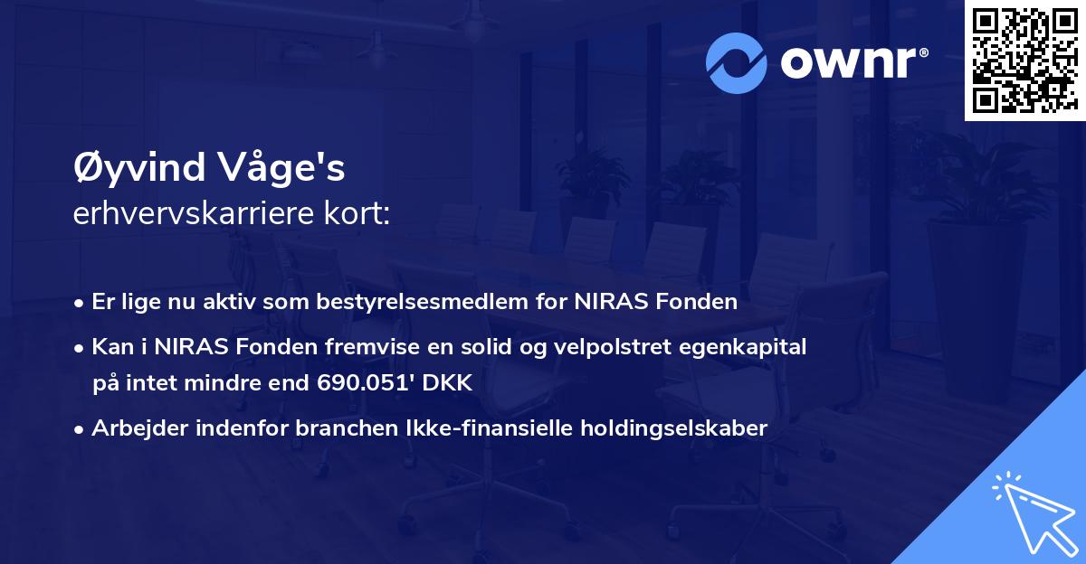 Øyvind Våge's erhvervskarriere kort