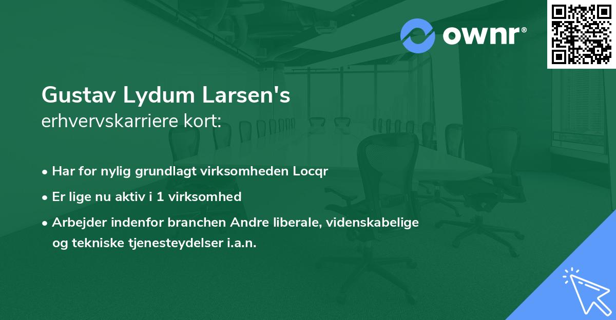 Gustav Lydum Larsen's erhvervskarriere kort