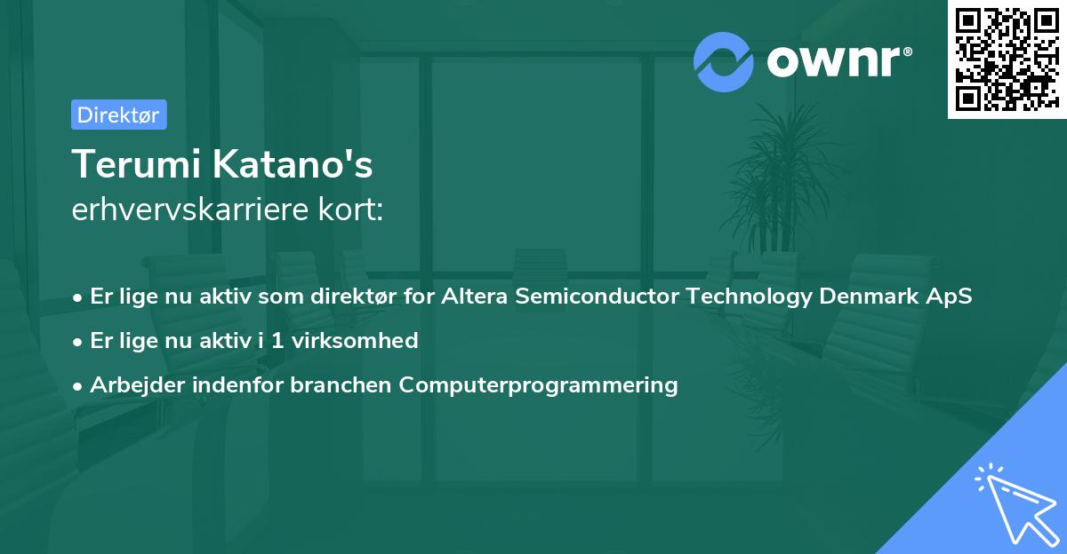 Terumi Katano's erhvervskarriere kort