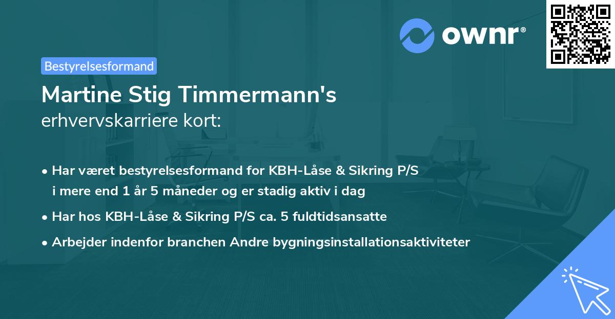 Martine Stig Timmermann's erhvervskarriere kort