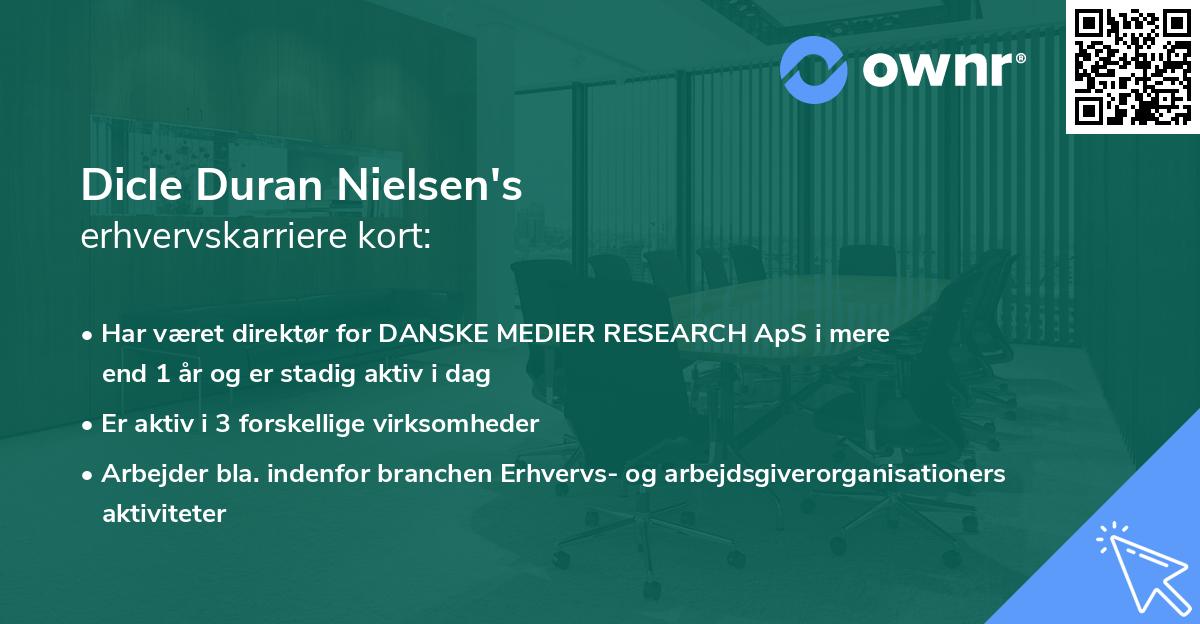 Dicle Duran Nielsen's erhvervskarriere kort