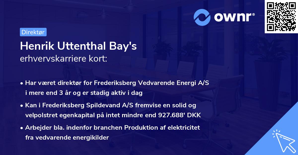 Henrik Uttenthal Bay's erhvervskarriere kort