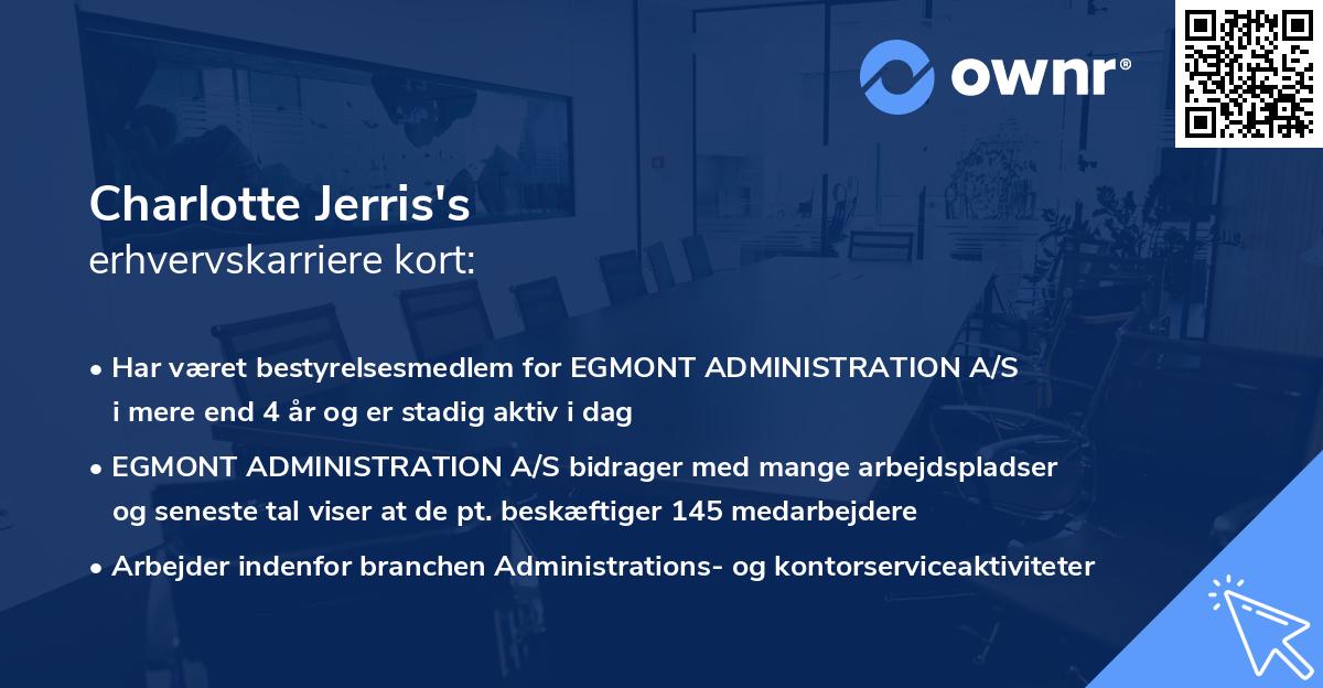 Charlotte Jerris's erhvervskarriere kort