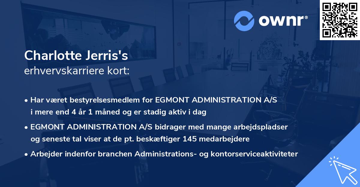 Charlotte Jerris's erhvervskarriere kort