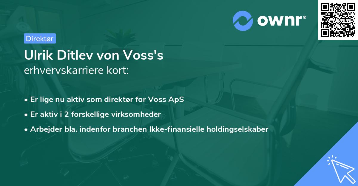 Ulrik Ditlev von Voss's erhvervskarriere kort