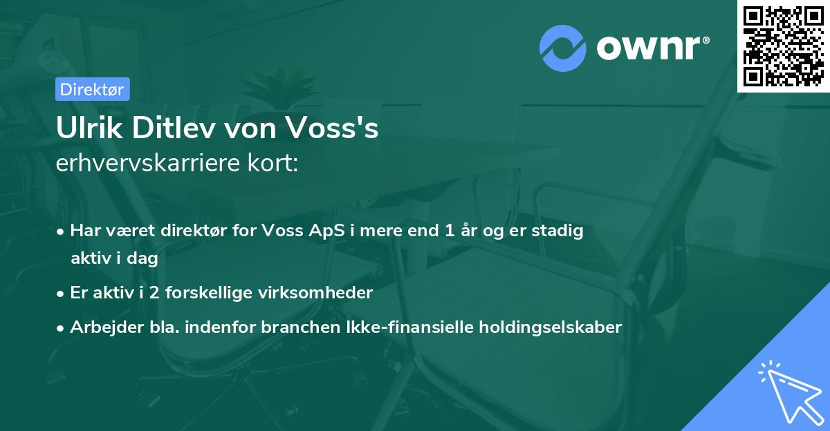 Ulrik Ditlev von Voss's erhvervskarriere kort