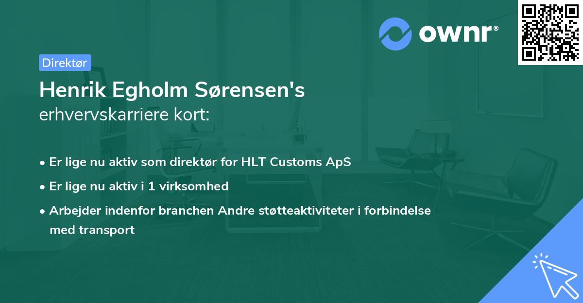 Henrik Egholm Sørensen's erhvervskarriere kort
