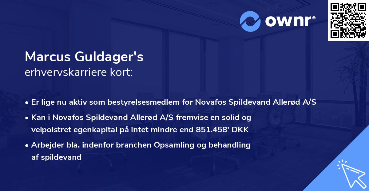 Marcus Guldager's erhvervskarriere kort