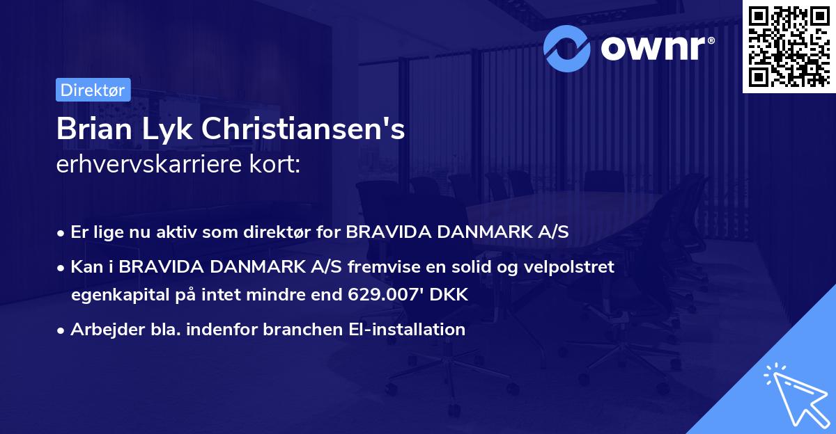 Brian Lyk Christiansen's erhvervskarriere kort