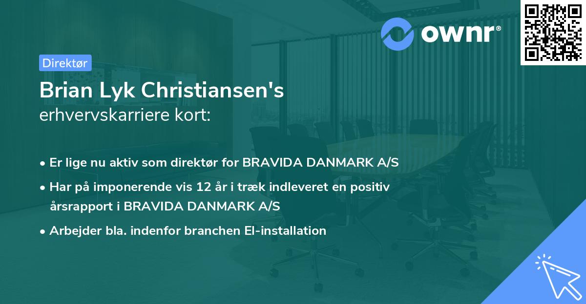 Brian Lyk Christiansen's erhvervskarriere kort